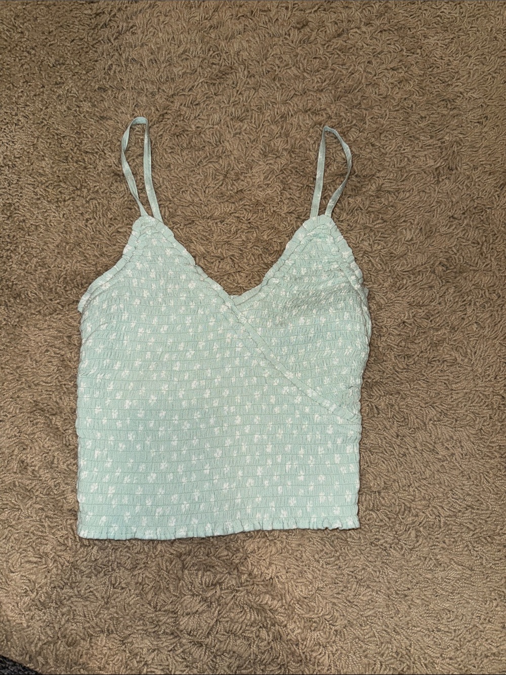 Hollister Mint Green Smocked Wrap Cami
